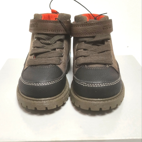 Carters Ronald Brown Black Lace Up Toddler Boot Shoes Size 7 - Picture 1 of 6